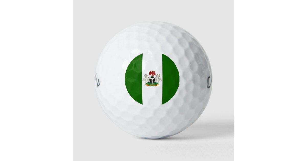 Nigerian flag-coat of arms golf balls