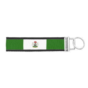 Nigerian flag-coat of arms     wrist keychain