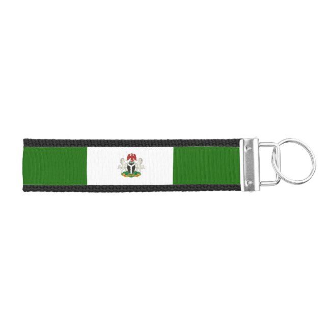 Nigerian flag-coat of arms     wrist keychain (Keys on Right)
