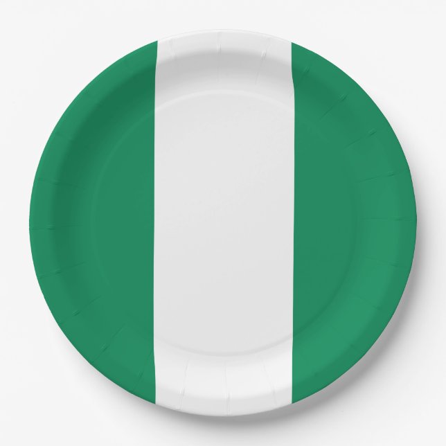 Nigerian Flag Paper Plates (Front)