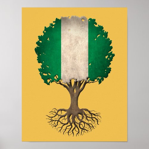 Nigerian Flag Tree of Life Customizable Poster
