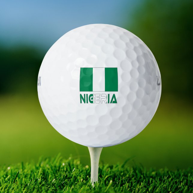 Nigerian Flag with Nigeria in Colors Golf Balls (Creator Uploaded)