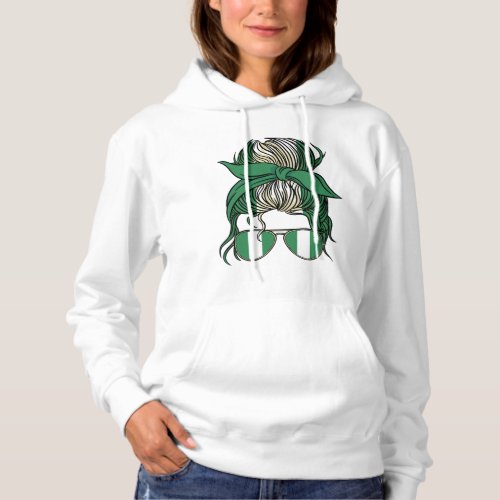 Nigerian flag woman design hoodie