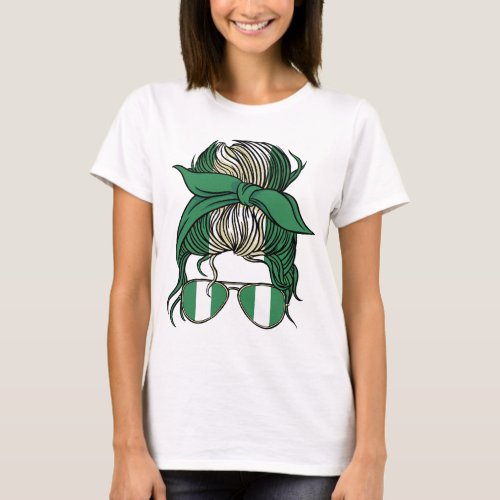 Nigerian flag woman design T_Shirt