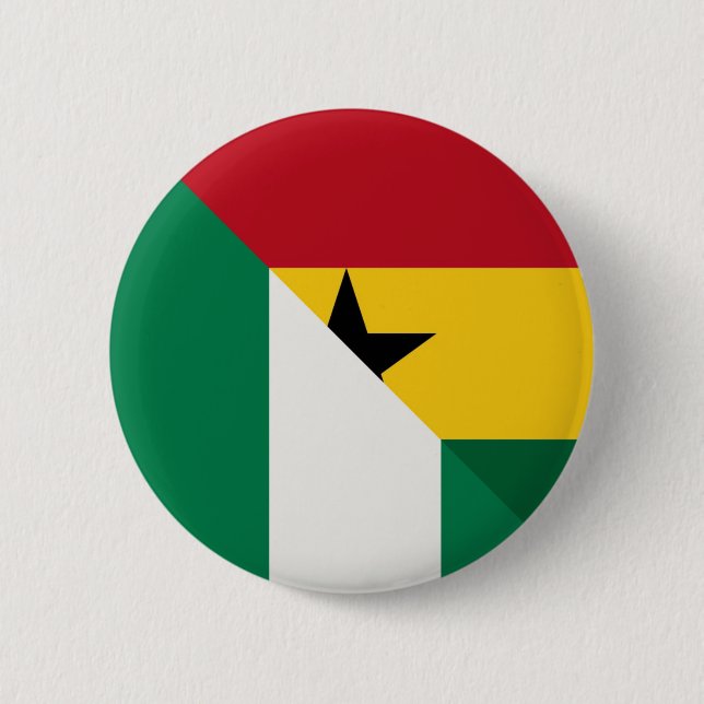 Nigerian Ghanaian Flag Nigeria Ghana Naija Button (Front)