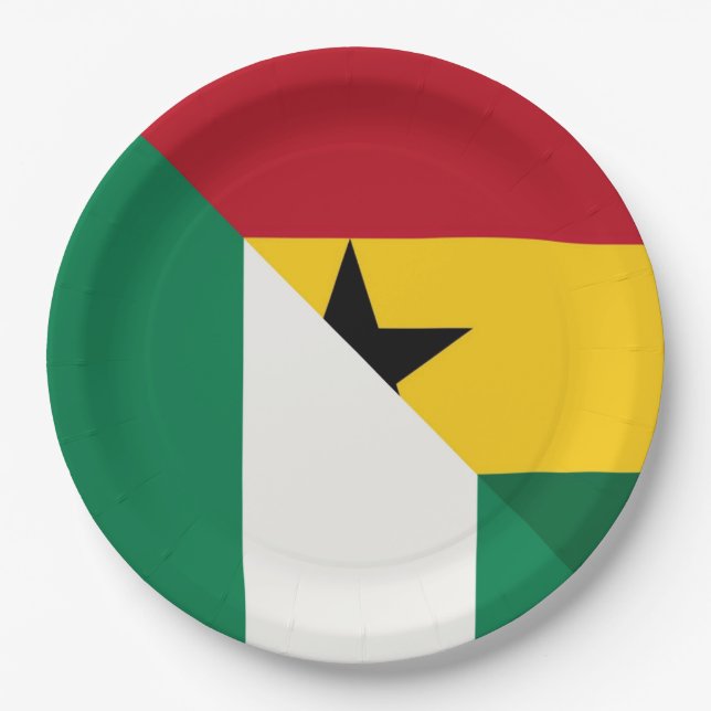 Nigerian Ghanaian Flag Nigeria Ghana Naija Paper Plates (Front)