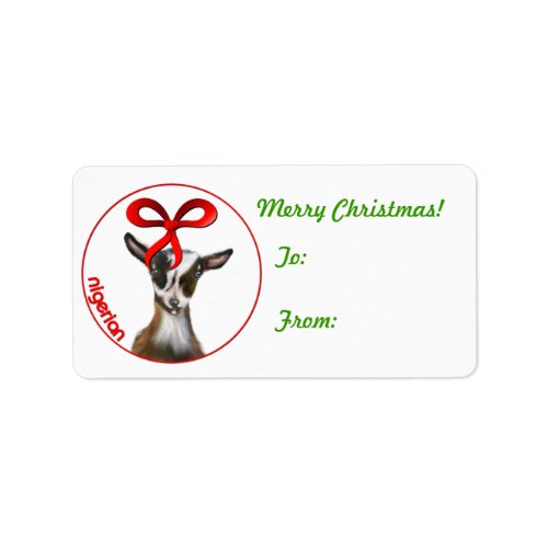 Nigerian Goat Christmas Gift Tag Sticker