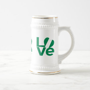 Nigerian Green LOVE Heart Flag Beer Stein