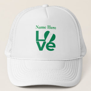 Nigerian Green LOVE Heart Flag Personalized Trucker Hat