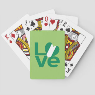 Nigerian Green LOVE Heart Flag Poker Cards