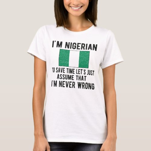 Nigerian Heritage Nigeria Roots Nigerian Flag T_Shirt