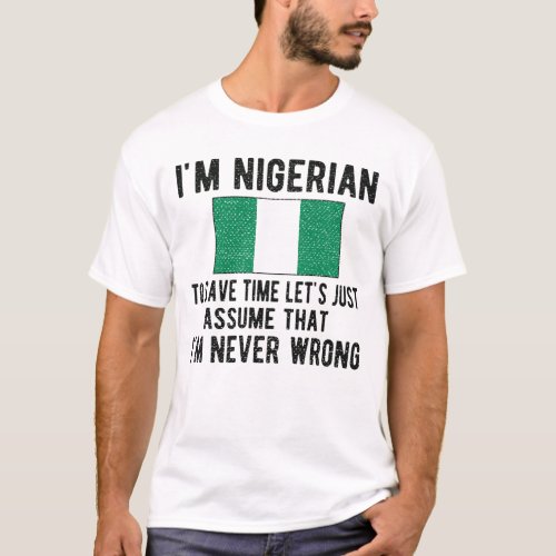 Nigerian Heritage Nigeria Roots Nigerian Flag T_Shirt