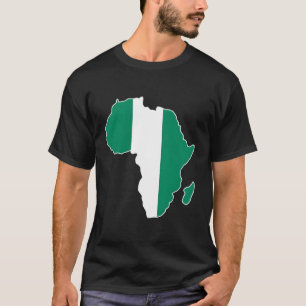 Nigerian Pride Nigeria Flag Africa Map T-Shirt Hoo