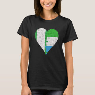 Nigerian Sierra Leonean Flag Heart   T-Shirt