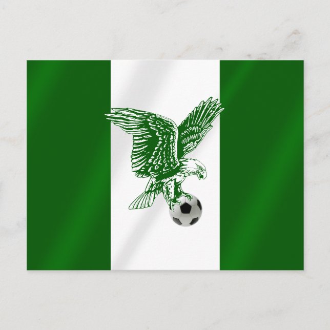 Nigerian Super Eagles flag of Nigeria Postcard (Front)
