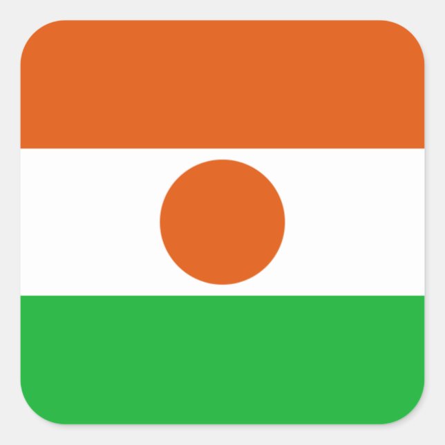 Nigerien Flag, Flag of Niger Square Sticker (Front)
