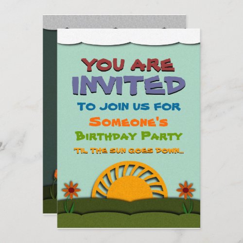 Night and Day Birthday Party Invitations