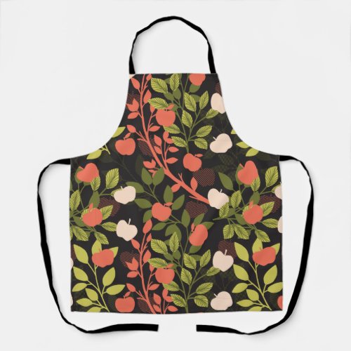 Night Apple Tree Orchard Floral Garden Pattern Apron