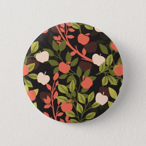 Night Apple Tree Orchard Floral Garden Pattern Button