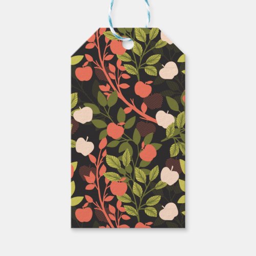 Night Apple Tree Orchard Floral Garden Pattern Gif Gift Tags