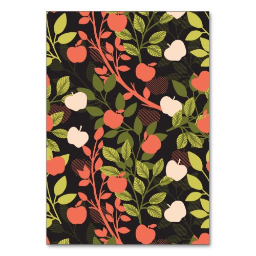 Night Apple Tree Orchard Floral Garden Pattern Table Number