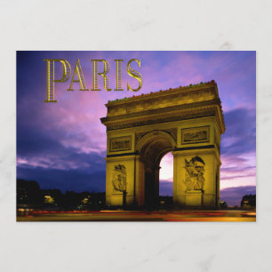 Night at Arc de Triomphe Paris Invitation