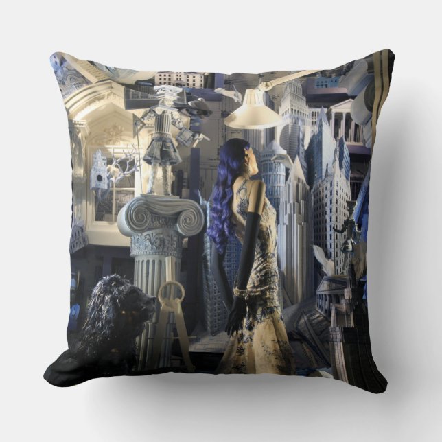 Night At Bergdorf's - NYC - by Madeline Ellis Throw Pillow (Front)