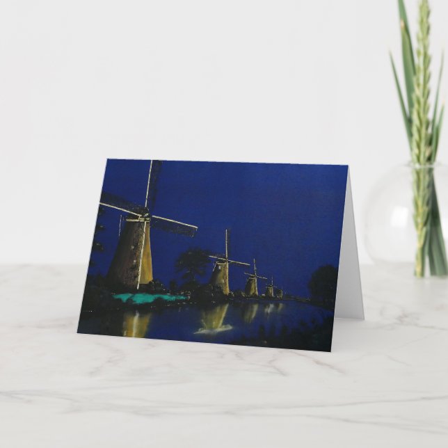Night at Kinderdijk Card (Front)