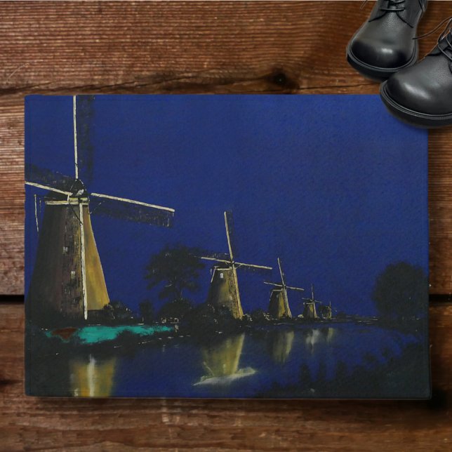 Night at Kinderdijk Doormat (Creator Uploaded)