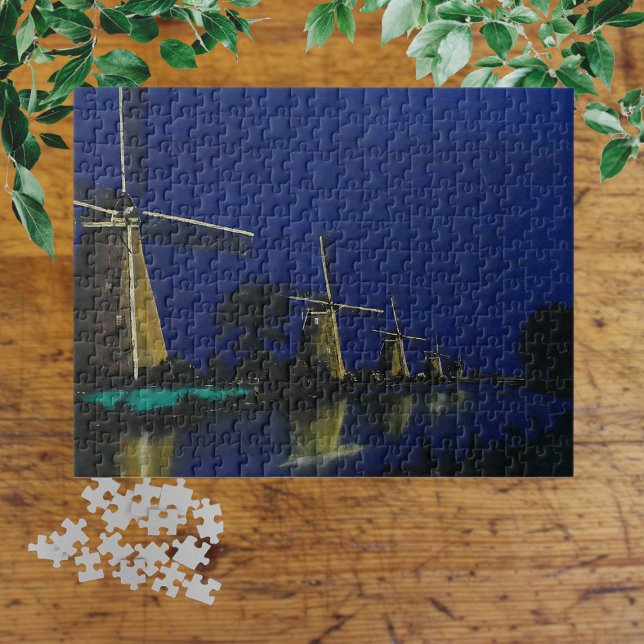 Night at Kinderdijk Jigsaw Puzzle (Creator Uploaded)
