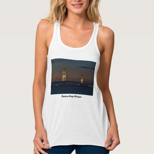 Night At Mackinac Bridge Tank Top (Front)