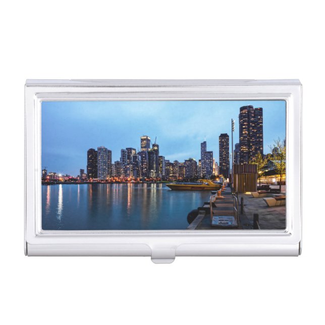 Night At Navy Pier Business Card Case (Front)