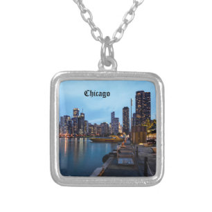 Night At Navy Pier Silver Plated Necklace