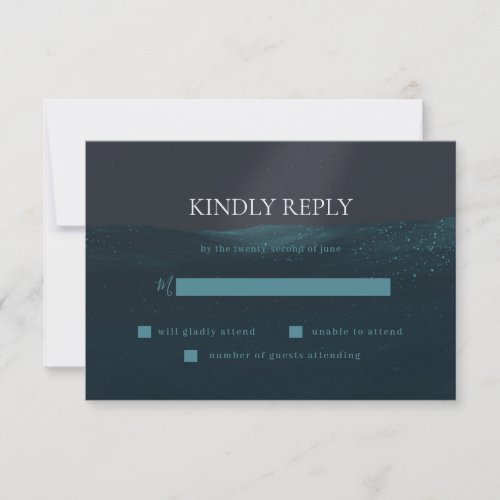 NIGHT AT SEA WEDDING RSVP CARD