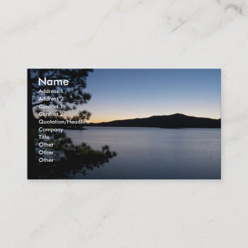Customizable Night at the lake business card