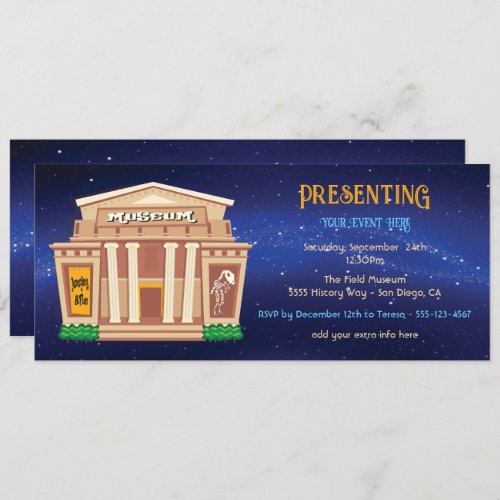 Night at the Museum Ticket Party Event Invitation
