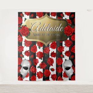 Night at the Opera Red Roses Elegant Backdrop