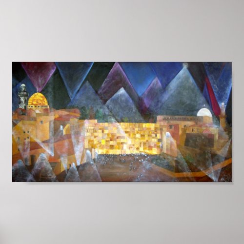 Night at Western Wall Poster