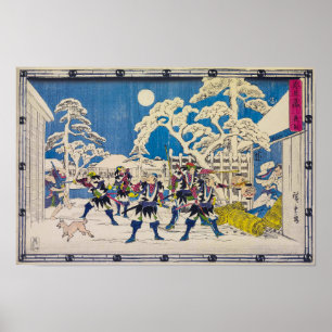 Night Attack Utagawa Hiroshige Poster