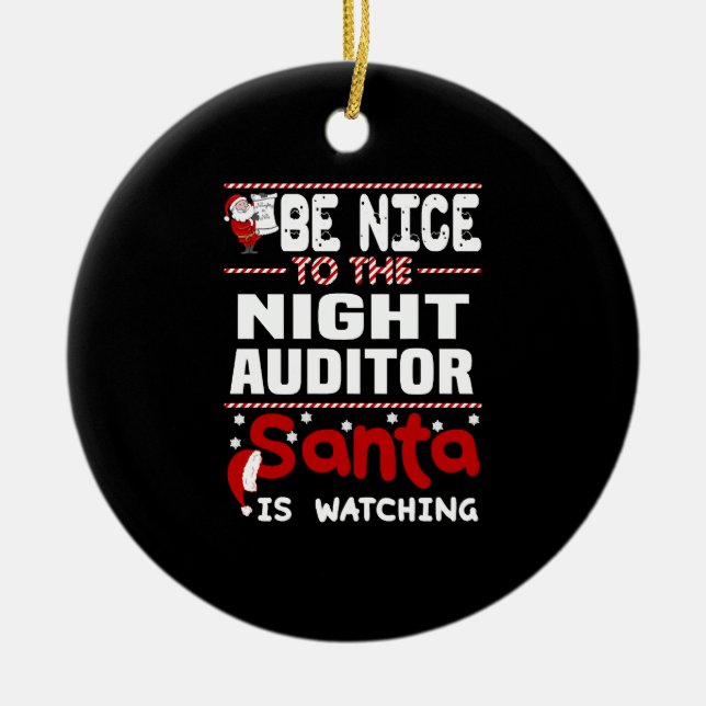 Night Auditor Ceramic Ornament (Front)