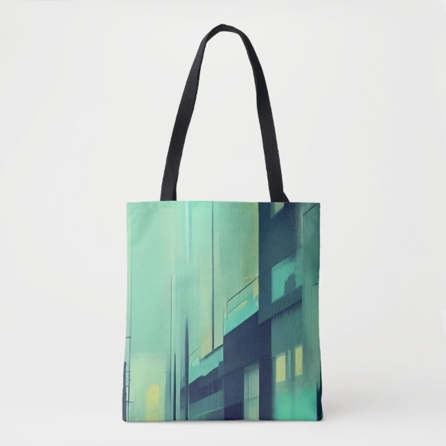 Night azure street tote bag (Front)