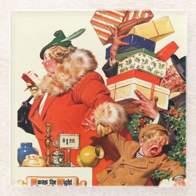 Night before Christmas Glass Coaster (Front)