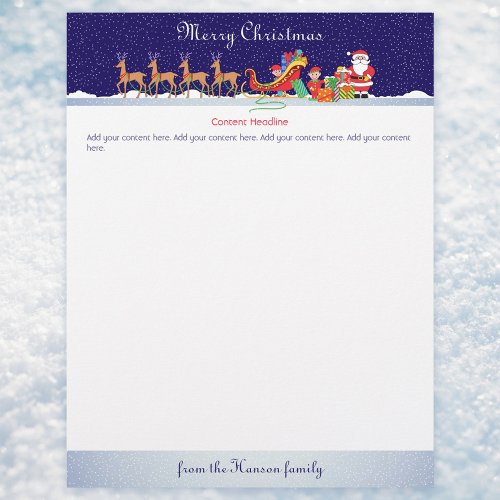 Night Before Christmas Newsletter with Template Letterhead