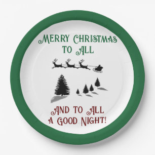 Night Before Christmas Santa Holiday Paper Plates