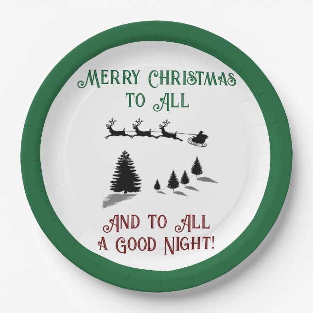 Night Before Christmas Santa Holiday Paper Plates (Front)