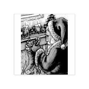 NIGHT BEFORE CHRISTMAS, SANTA RUBBER STAMP