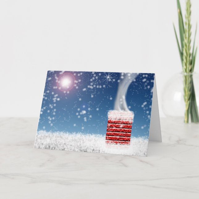 Night Before Christmas Scene Holidays Blank Inside Holiday Card (Front)