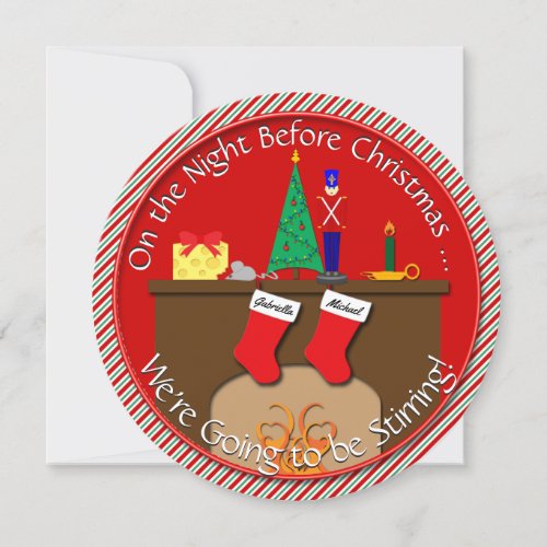 Night Before Christmas  Wine  Cheese Party Invitation