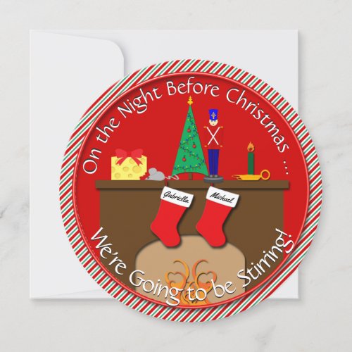 Night Before Christmas  Wine  Cheese Party Invitation