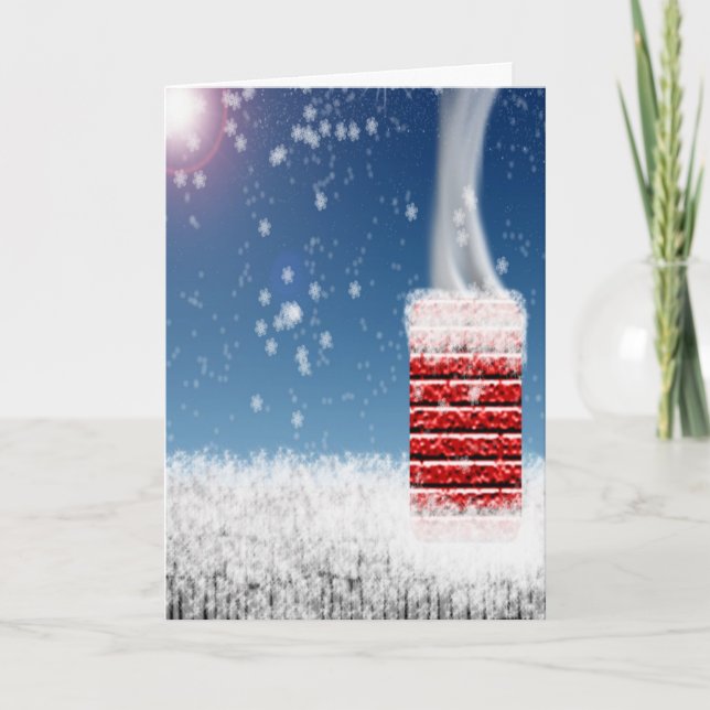 Night Before Christmas Winter Snowstorm Chimney Holiday Card (Front)